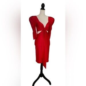 Red cutout midi dress size M